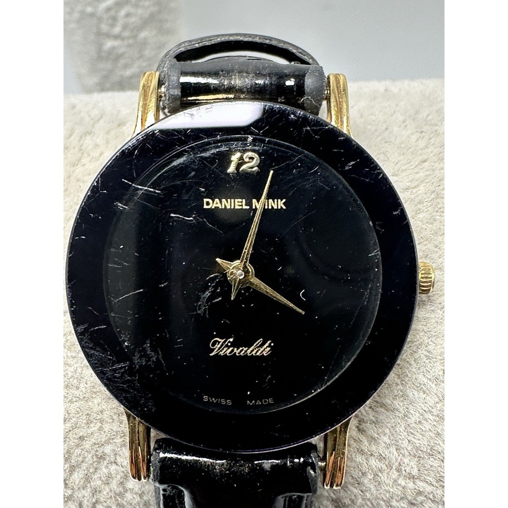 Daniel Mink Vivaldi New Battery Ladies Watch 26MM‎ 7" Swiss Made Gold Plated R48